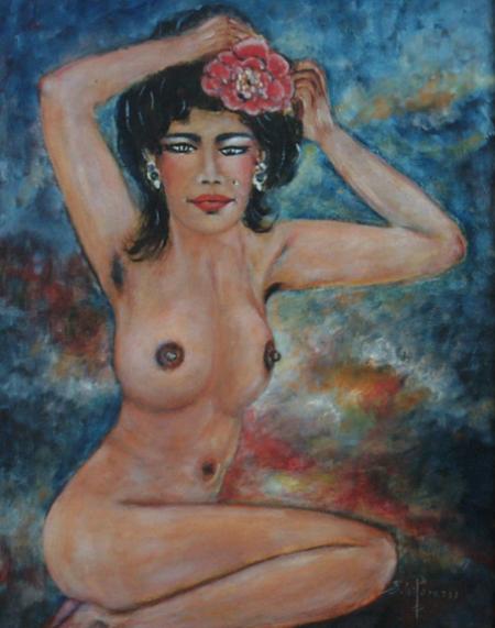 Femme &agrave; la fleur